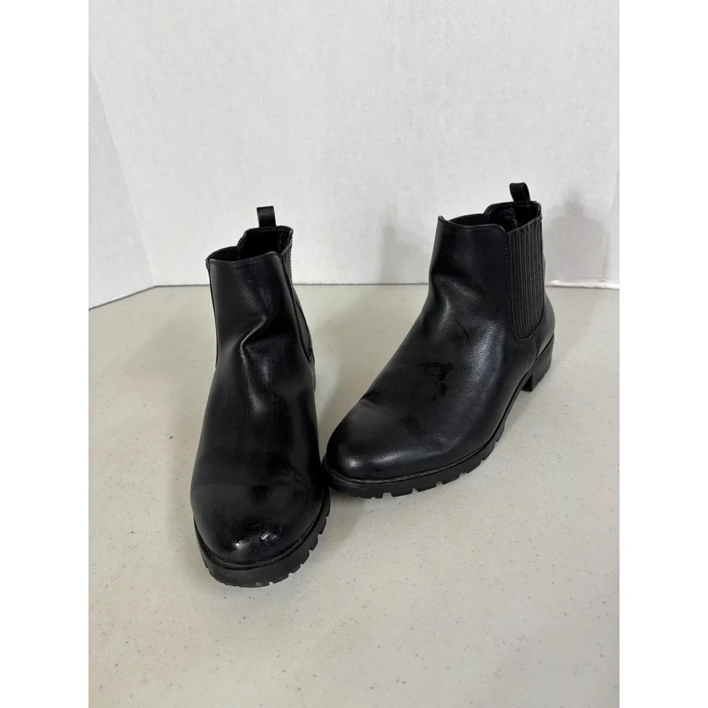 Kohl's Sonoma Women's‎ Black Faux Leather Chelsea Boots Size 10 Medium